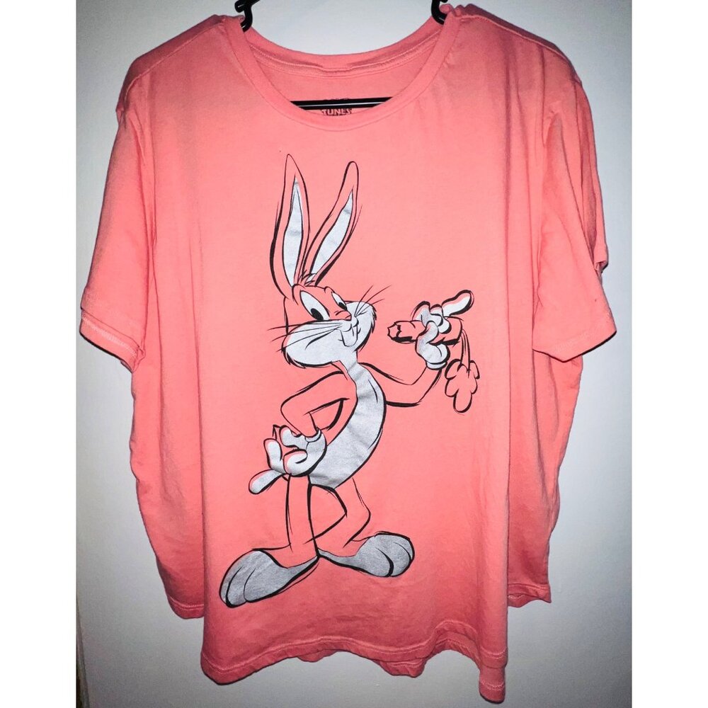 Looney Tunes Bugs Bunny Graphic Peach color T-Shirt 2X
